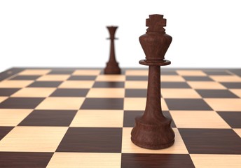 Chess business concept, leader & success, 3d illustration