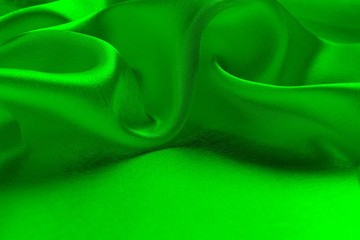 draping satin fabric green