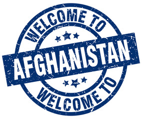 welcome to Afghanistan blue stamp