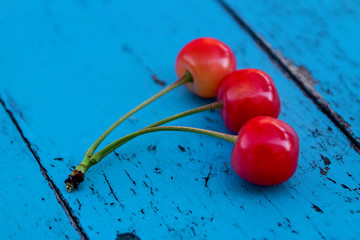 Cherry on a wooden table