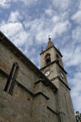 Fototapeta na wymiar Bell tower of the Iglesia de Santiago in Betanzos, Galicia, Spain