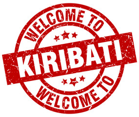 welcome to Kiribati red stamp
