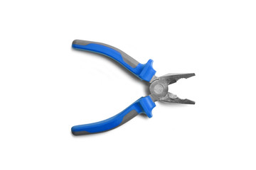 Obraz premium Pliers tools blue and gray color isolated on white