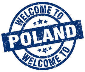 welcome to Poland blue stamp