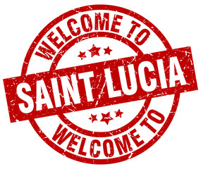 welcome to Saint Lucia red stamp