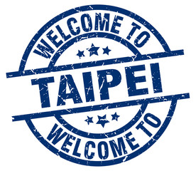 welcome to Taipei blue stamp