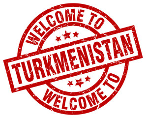 welcome to Turkmenistan red stamp