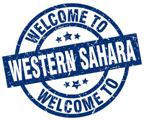 welcome to Western Sahara blue stamp