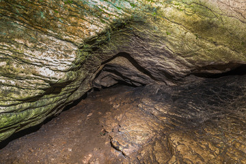 Karst caves - site of ancient people, near Sochi, Russia, in July 2015