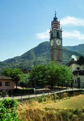 Fototapeta premium summer glimpse of a mountain village, Piedmont. italy