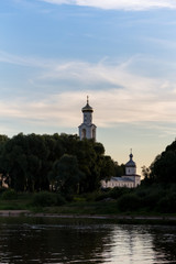 Fototapeta na wymiar Central Russia - Volkhov River near Veliky Novgorod
