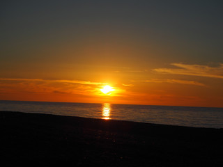 Obraz premium sunset at the black sea coast in Georgia