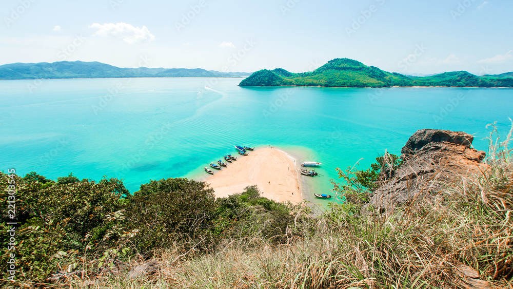 Wall mural blue sea, blue sky and paradise tropical beach