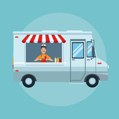 Food truck cartoon