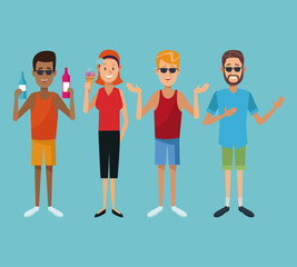 Obraz premium Summer people cartoon