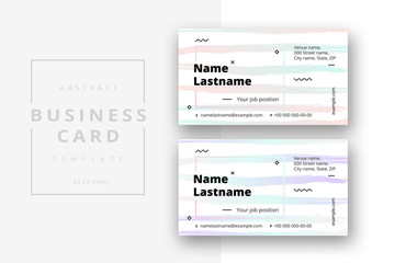 Fototapeta na wymiar Trendy minimal abstract business card template in pink color. Modern corporate stationery id layout with geometric pattern. Vector fashion background design with information sample name text.