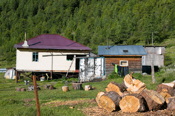 Weather station for monitoring the weather in the mountains. The weather station building for...