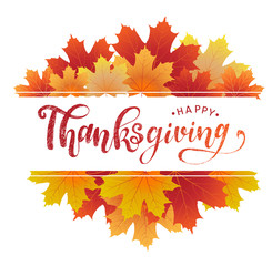 Happy Thanksgiving banner, poster, greeting card design
