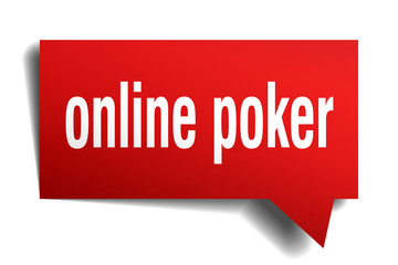 online poker red 3d speech bubble