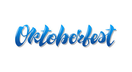 Oktoberfest simple blue lettering simple design isolated