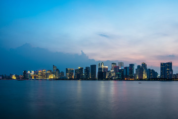 Obraz na płótnie Canvas panoramic city skyline in hangzhou china