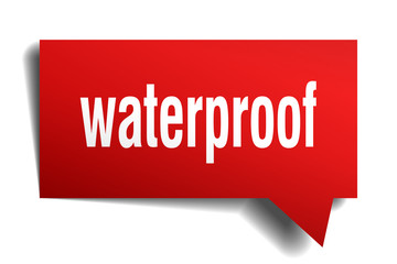 waterproof red 3d speech bubble