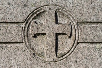 A fine carved gravestone memorial close to Stirling Castle in Scotland.