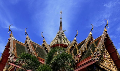 Fototapeta premium Top Pagoda in Thailand, Sky backdrop