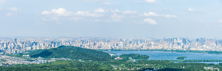 panoramic city skyline in hangzhou china