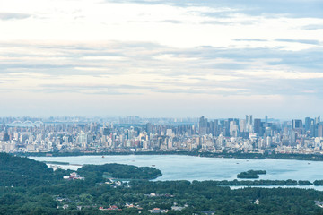 panoramic city skyline in hangzhou china