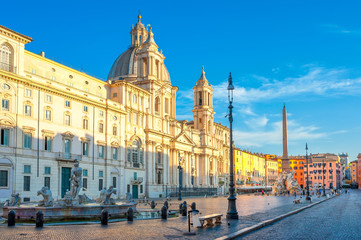 Fototapeta premium Piazza Navona at sunrise, Rome. Italy
