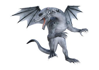 3D Rendering Fantasy Dragon on White