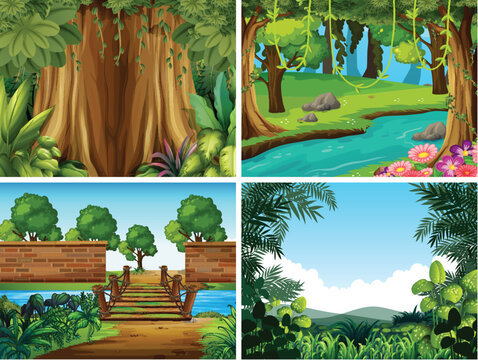 A set of nature landscape