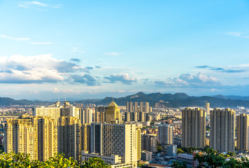 panoramic city skyline in hangzhou china