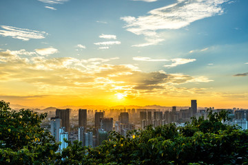 Obraz premium panoramic city skyline in hangzhou china