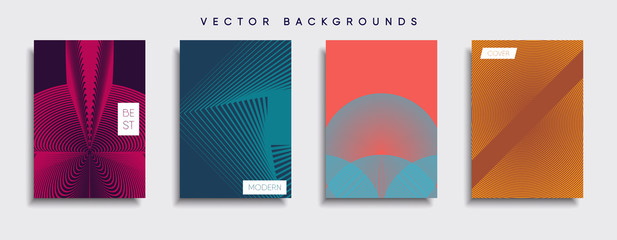 Obraz premium Vector cover designs. Future Poster template. Smartphone modern background set.