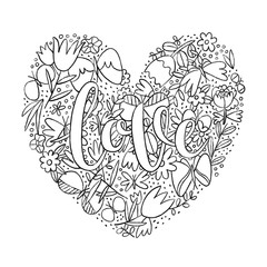 Love lettering coloring page