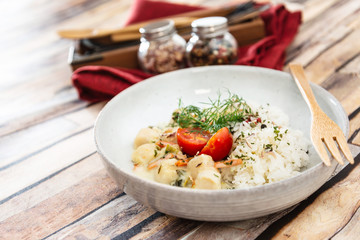 Risotto Scallops and dried tomatoes