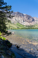 Fototapeta na wymiar Portrait view of View of Parker Lake in the Eastern Sierra Nevada Mountains, near June Lake California