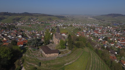 Fototapeta na wymiar Aerial shoot of castle in Germany, Kappelrodeck