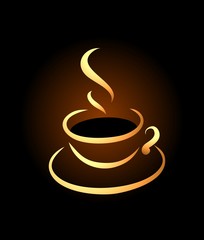 golden cup of coffee