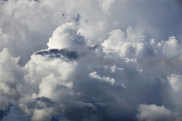 Amazing white fluffy clouds on the cloudy sky background, Summer in GA USA.