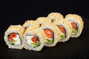 Japanese roll with salmon