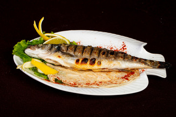Roasted seabass fish
