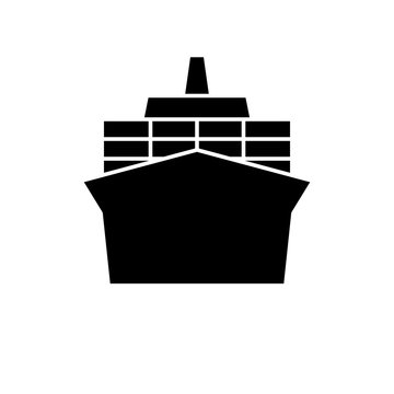 black cargo ship front view clip art preview
