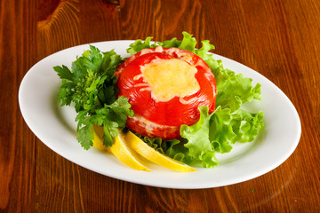 Stuffed tomato with cheese
