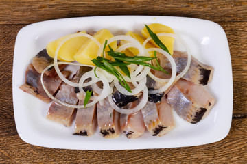 Herring fillet with onion