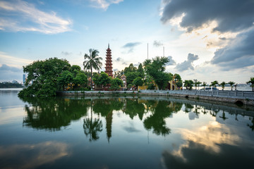 Tran Quoc pagoda, the oldest temple in Hanoi, Vietnam