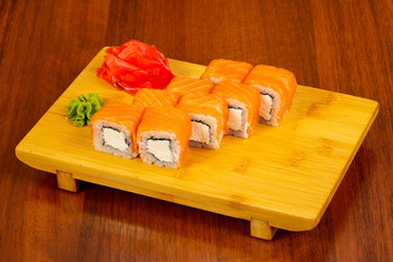 Roll with salmon