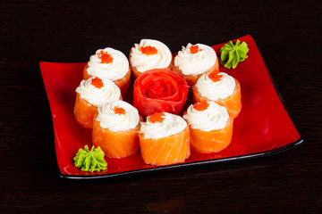 Japanese roll with salmon